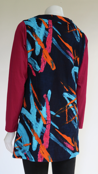 HI-T22989-PK Abstract Art Sinker Tunic