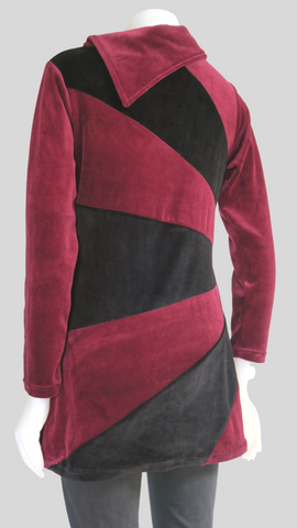 TT-T22919-MA Emb. Velvet   Tunic