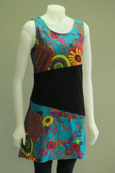Emb Printed Panel S/Less Tunic