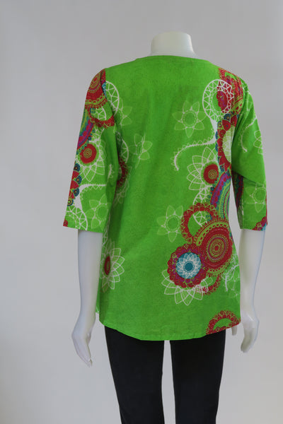 HI-T20215-LM MCC Cotton 3/4 Sleeve Top