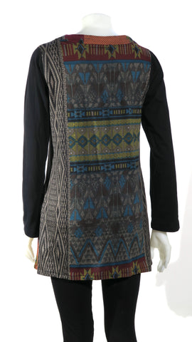 HI-T21277-OR - Panelled V-neck Tunic