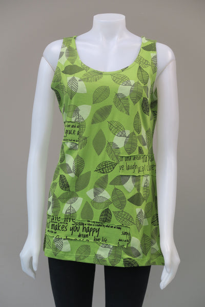 Leaf Print  Sleeveless Top