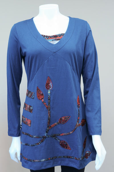 Printed Leaf Applique Top