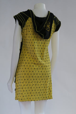 RJ-D20107-YW Flower of Life Print C/S Hoodie Dress