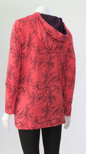 TT-J22317-RD Organic Cotton Strelizia Panelled Hoody Jacket