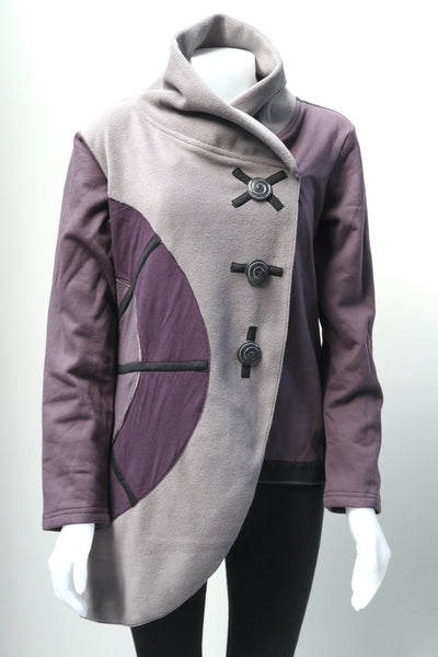 3 Button Tiered Fleece Jacket