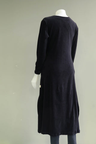 TT-J9950-BK - Org. Cotton Velvet Long Jacket