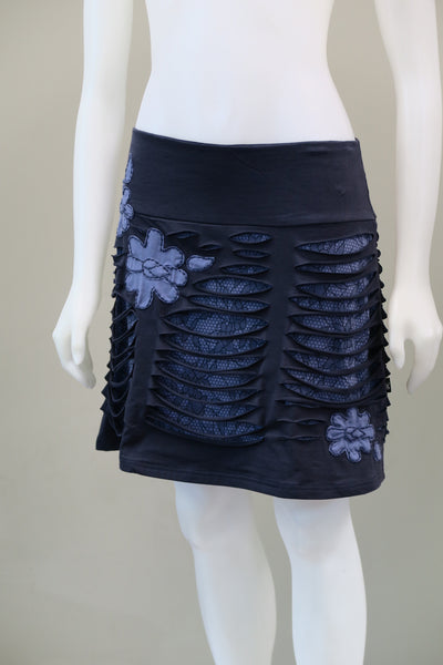 Organic Lycra Lace Print  Cut Skirt