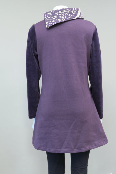 TT-T1861-PL - Cotton Fleece Velvet Half Circle Tunic