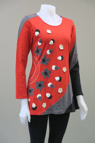 Flower Applique L/S Tunic