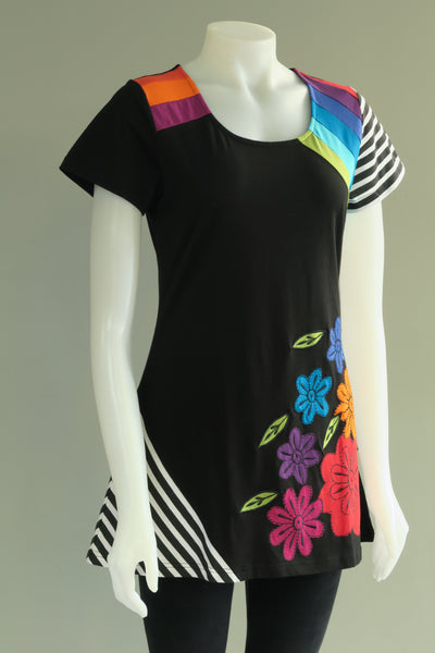 Organic Cotton Rainbow panel C/S Top