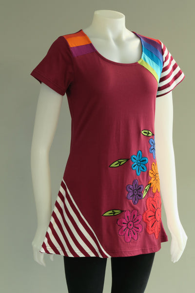 Organic Cotton Rainbow panel C/S Top