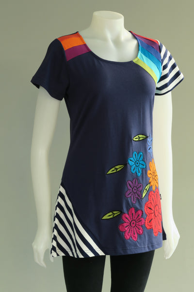 Organic Cotton Rainbow panel C/S Top